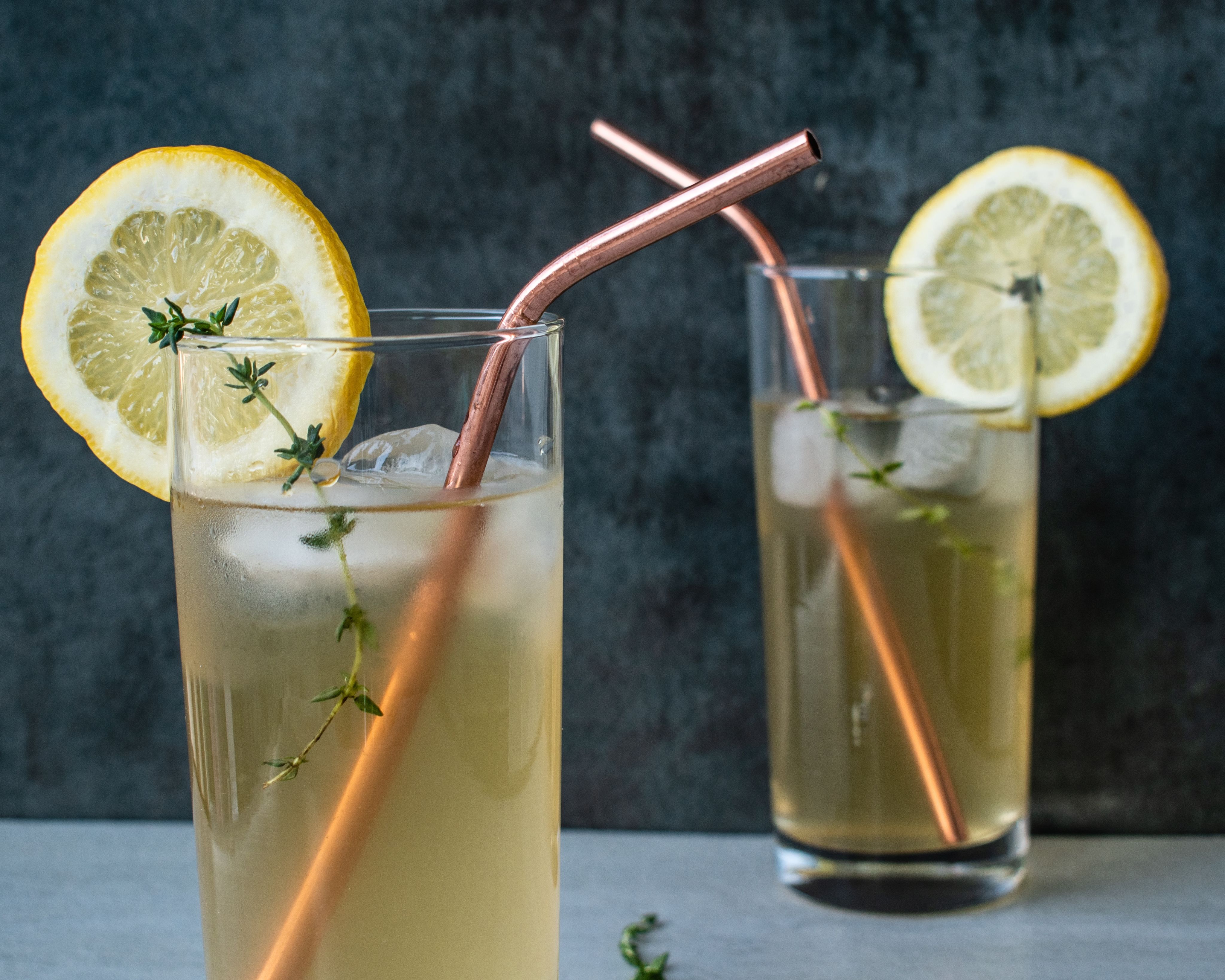 clear drinking glass with lemon juice