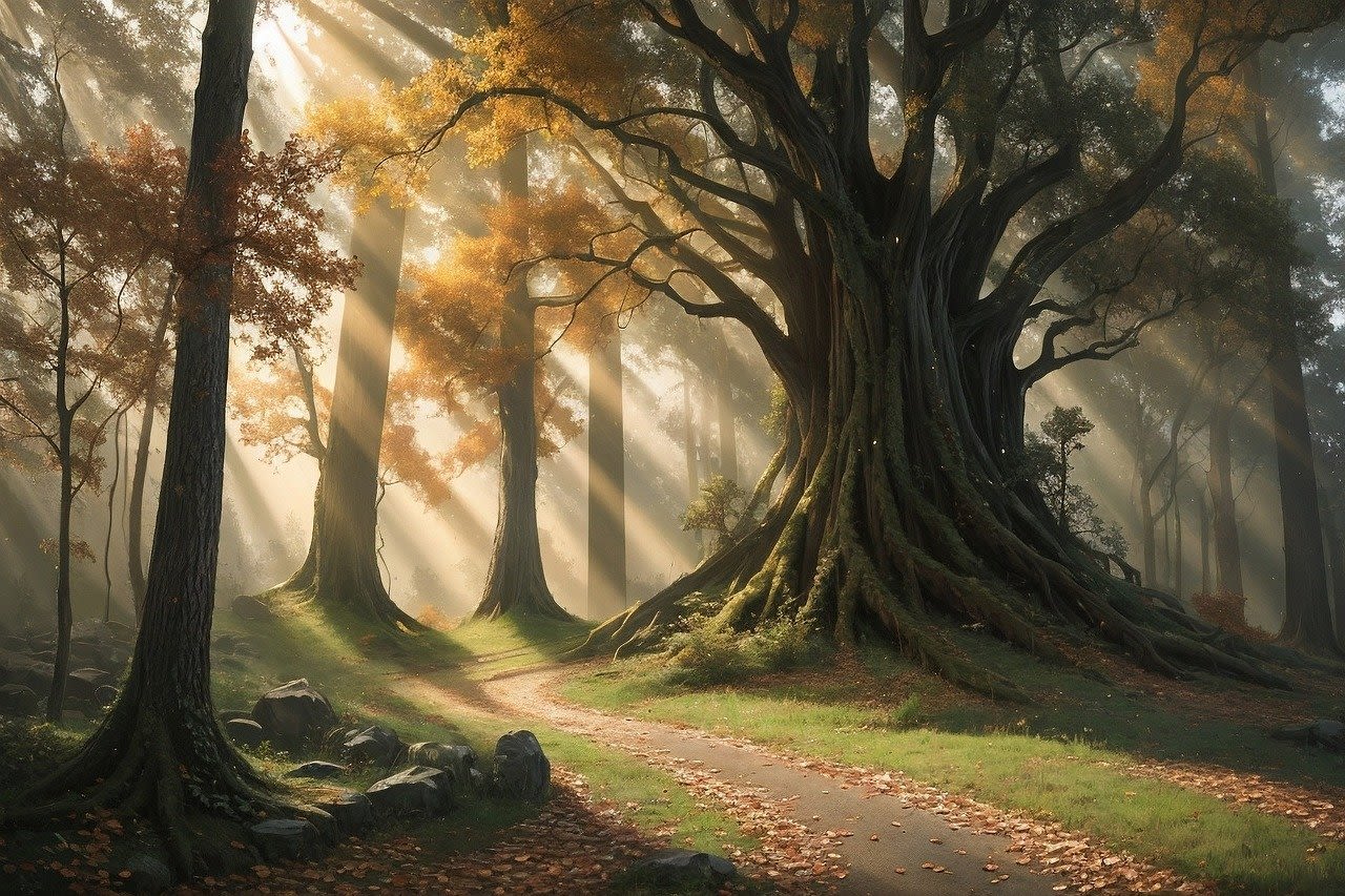 worms eye view of forest during day time